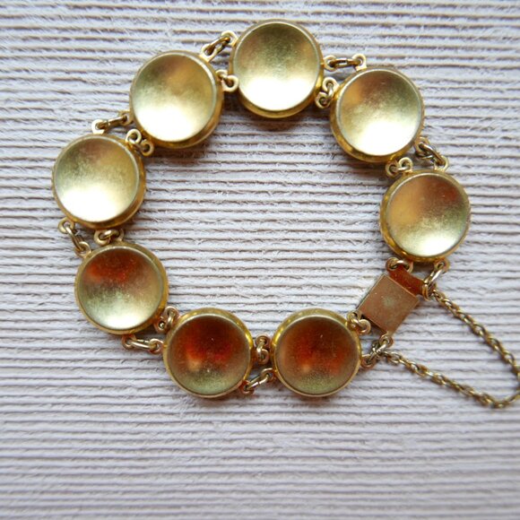 Vintage Damascene Round Link Bracelet - Picture 5 of 6